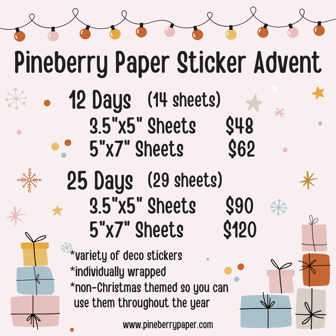 2023 Sticker Advent | 12 or 25 Days | *Pre-Order*