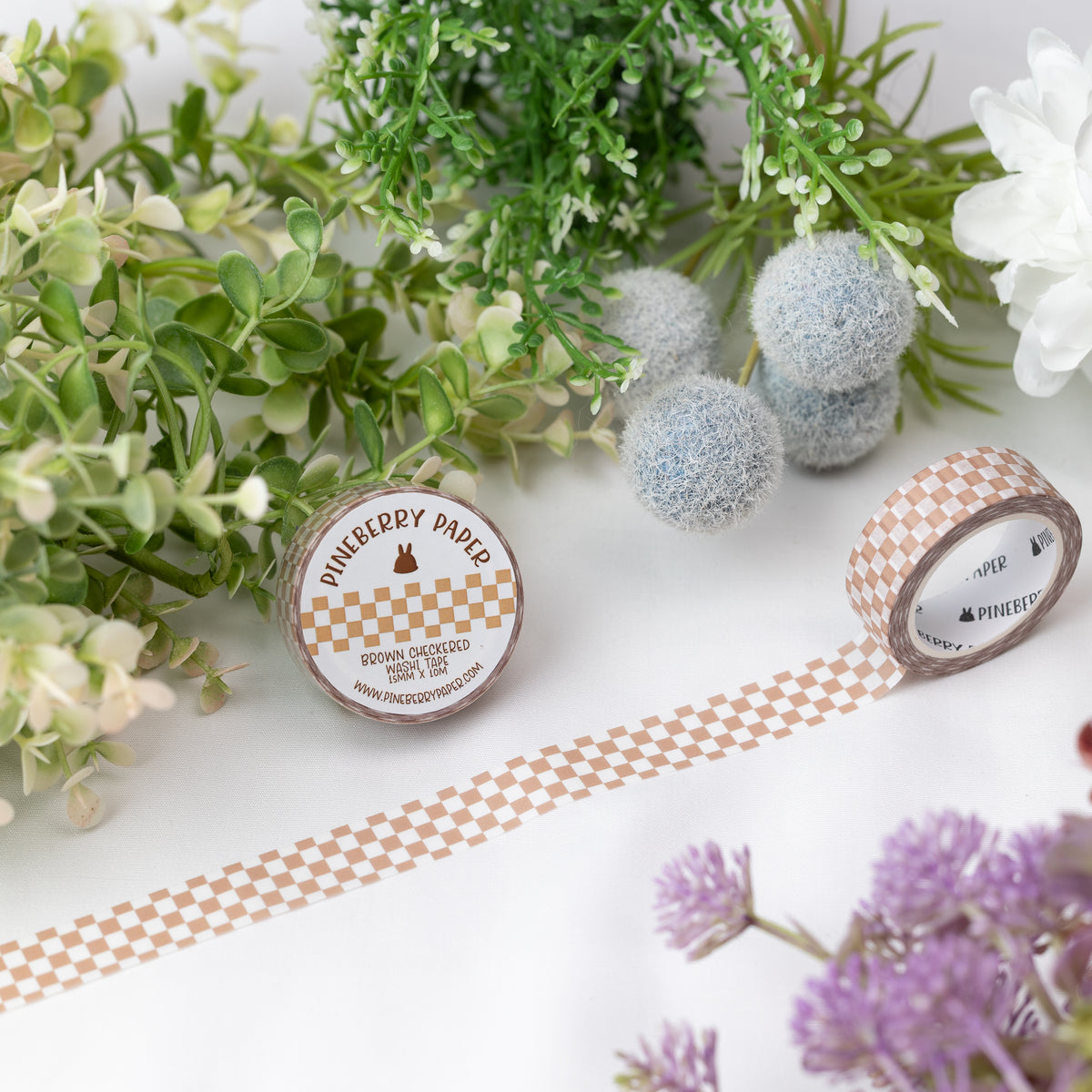 Brown Checkered Washi Tape | 15mm x 10m | W062