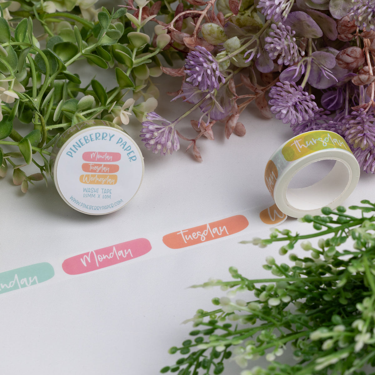 Pastel Days of the Week Washi Tape | 15mm x 10m | W003