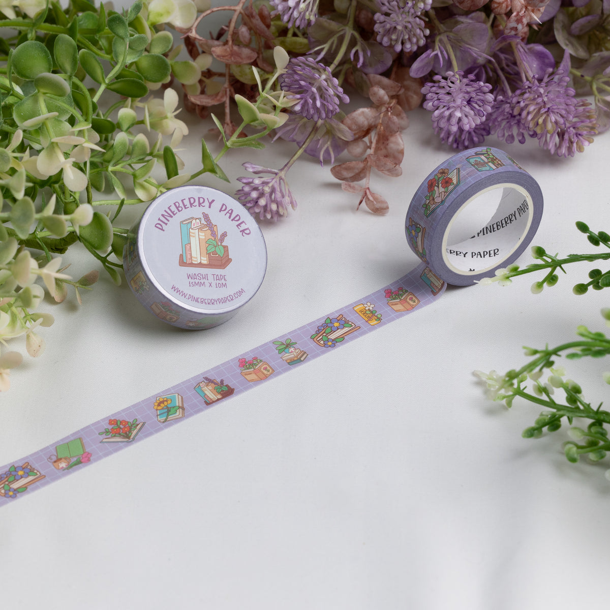 Floral Books Washi Tape | 15mm x 10m | W006