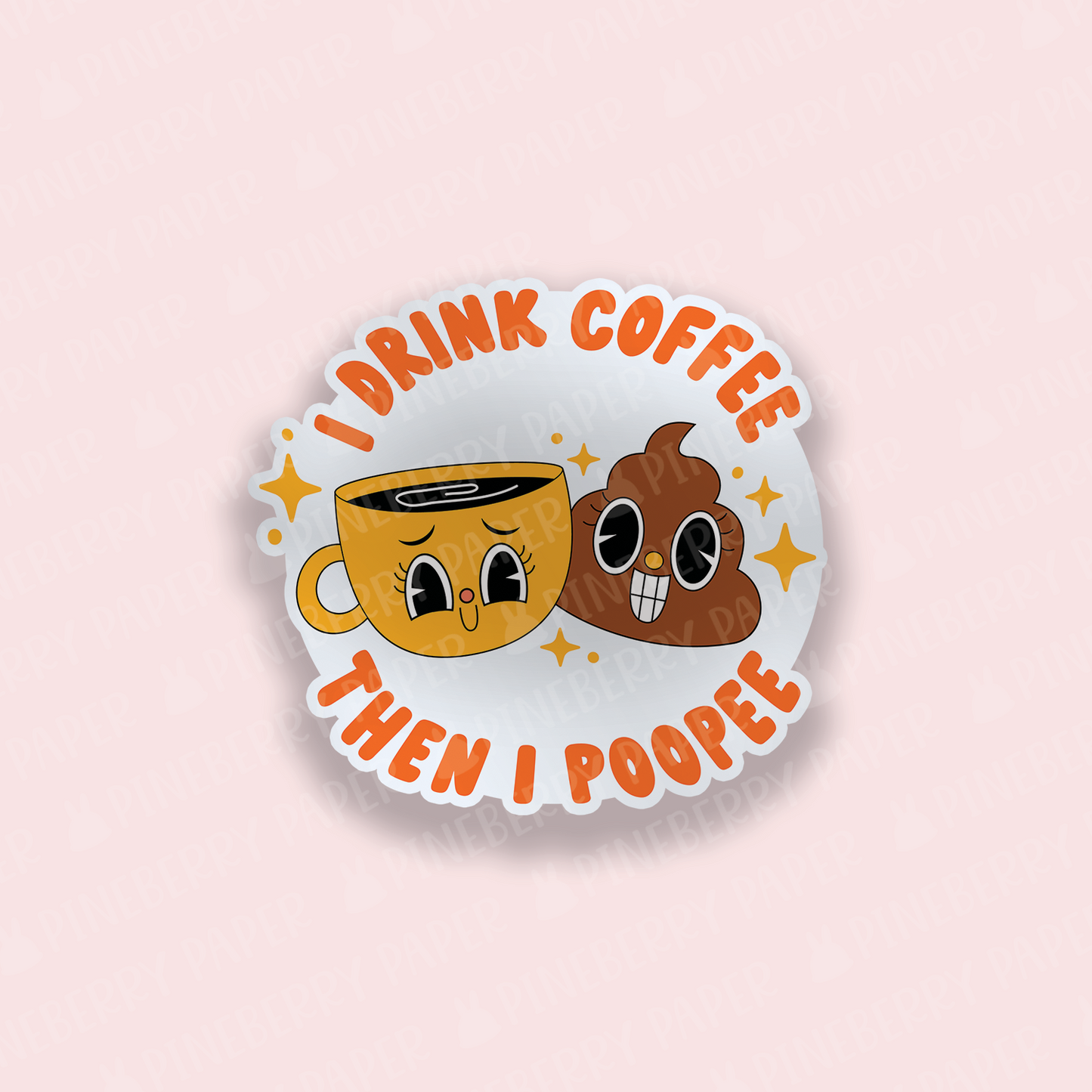 Coffee & Poopee Vinyl Sticker