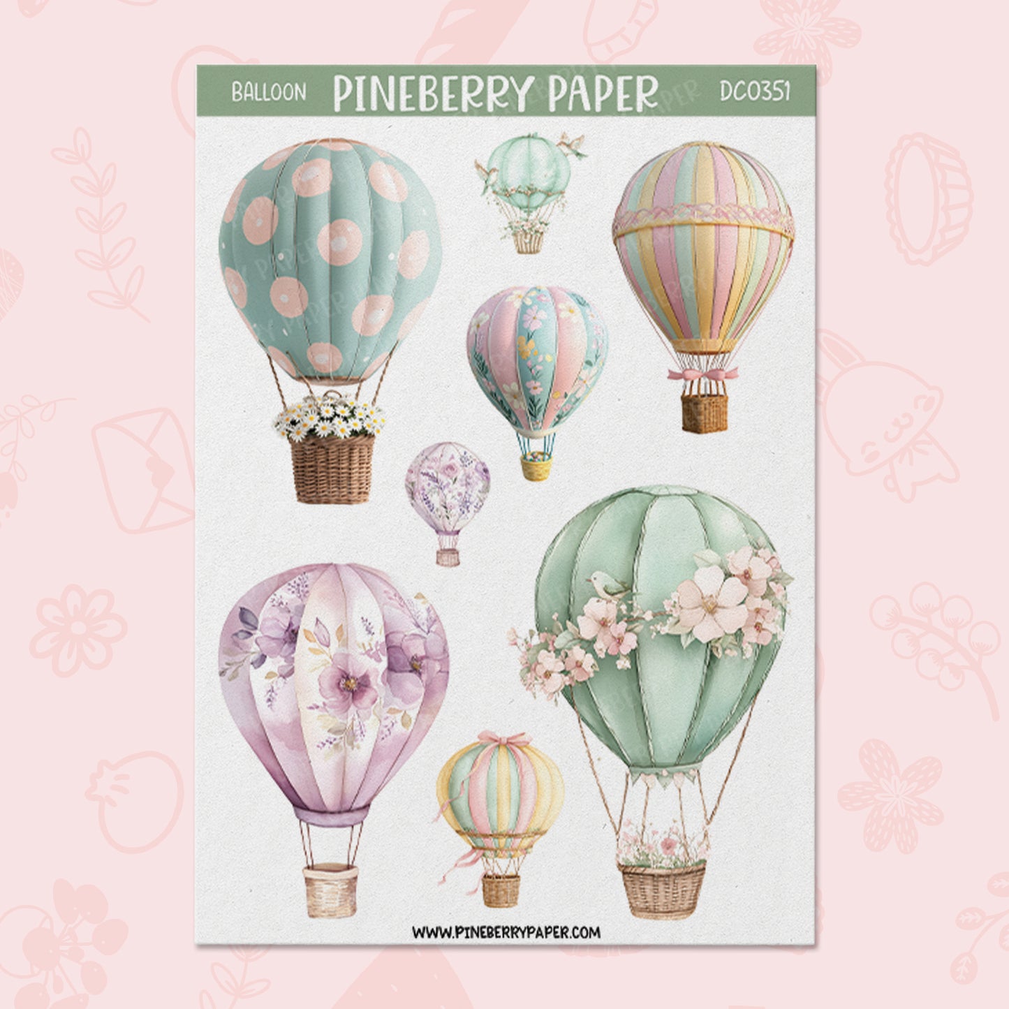 Pastel Hot Air Balloons | DC0351