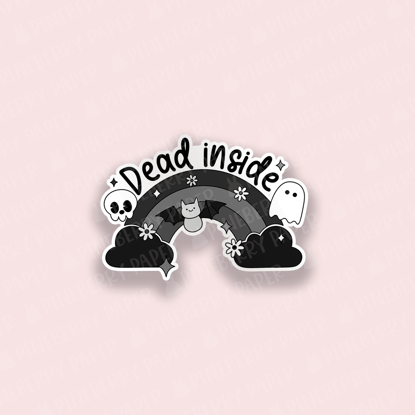 Dead Inside Rainbow Vinyl Sticker