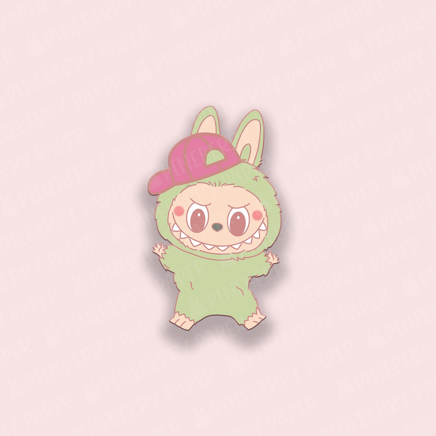 Green Monster with a Hat Bag Vinyl Sticker