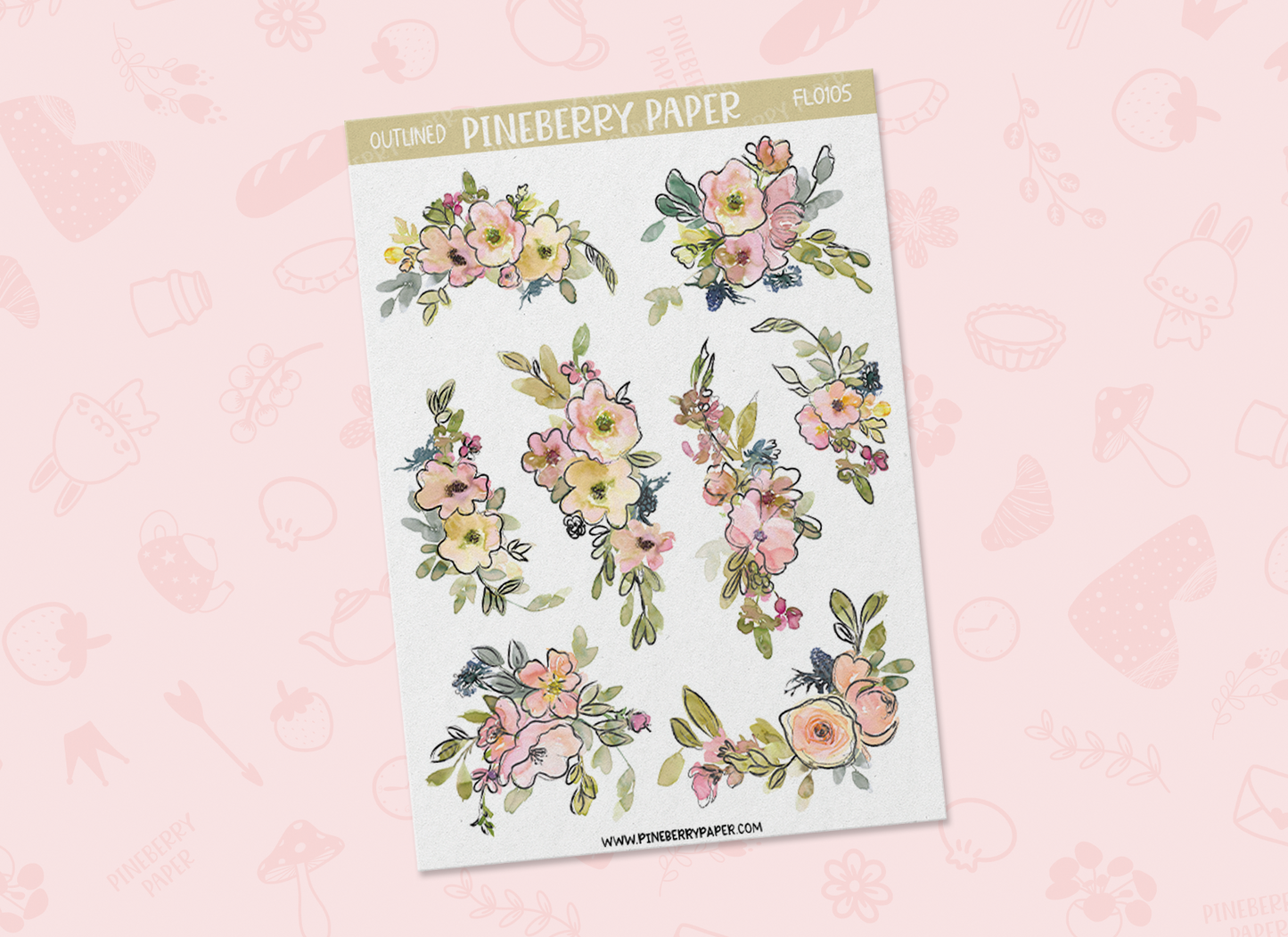 Soft Outlined Florals | FL0105