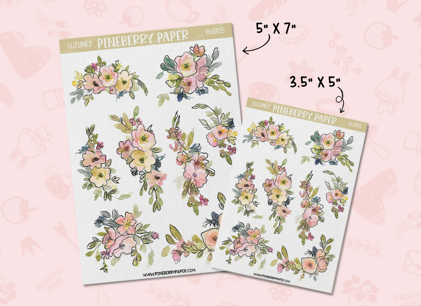 Soft Outlined Florals | FL0105