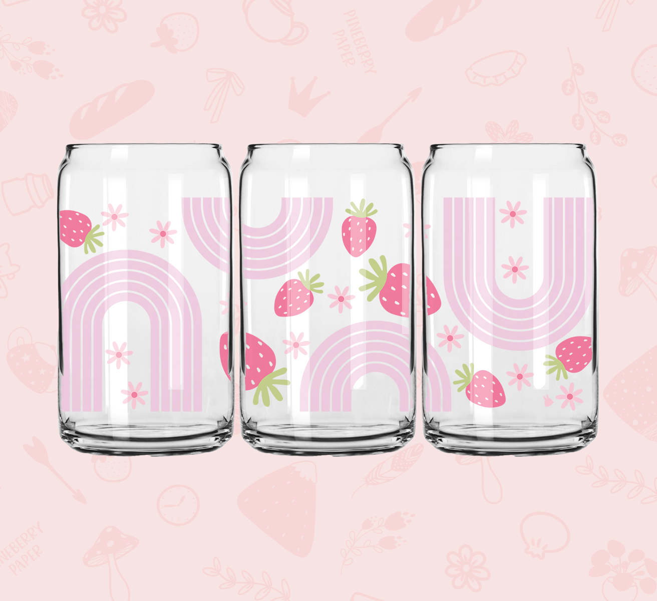 Strawberry Rainbow Glass