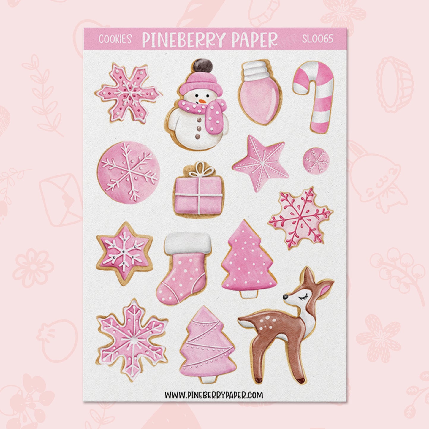 Pink Christmas Sugar Cookies | SL0065