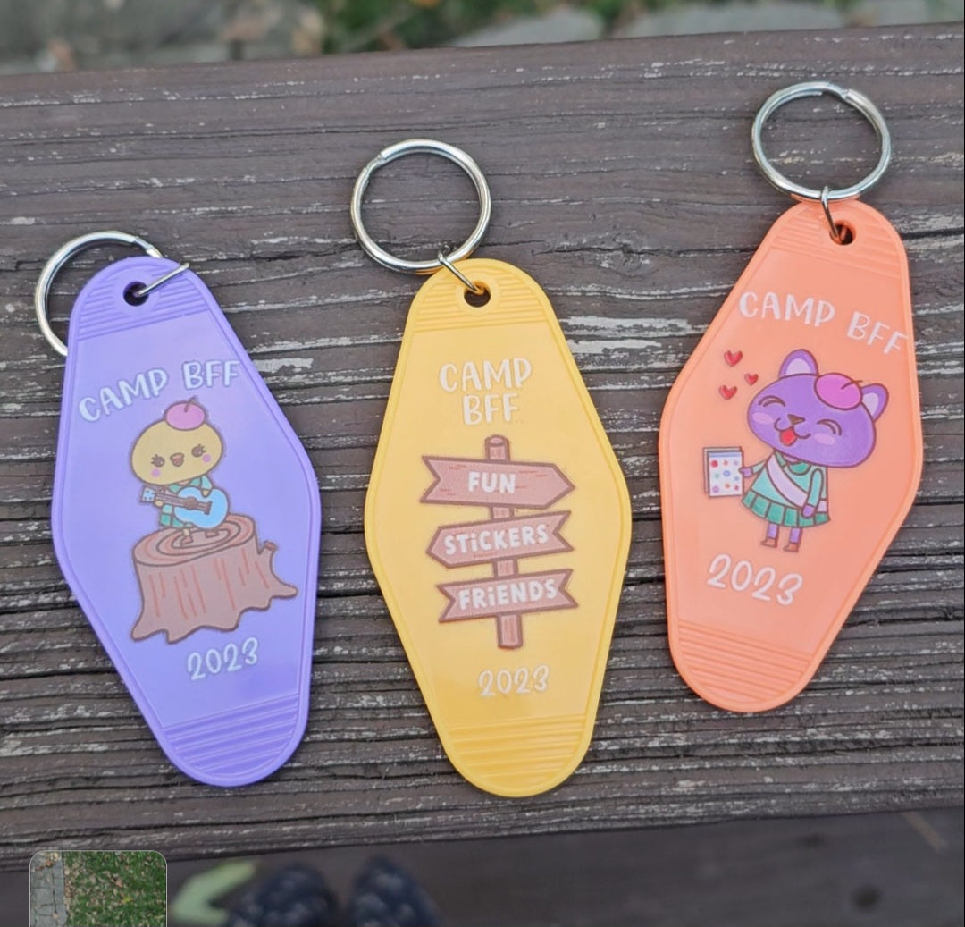 Camp BFF Motel Key Ring