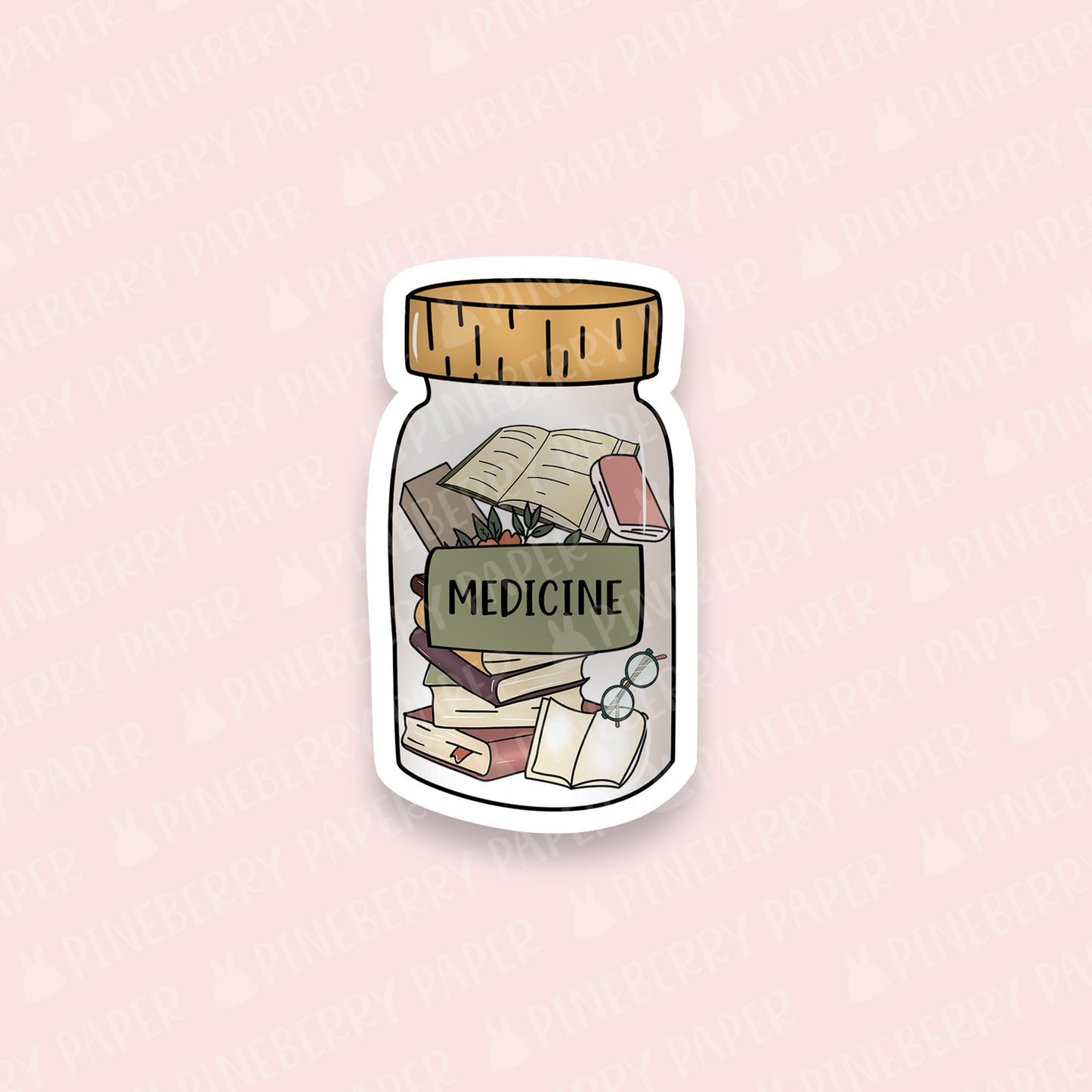 Books Are Medicine Vinyl Sticker