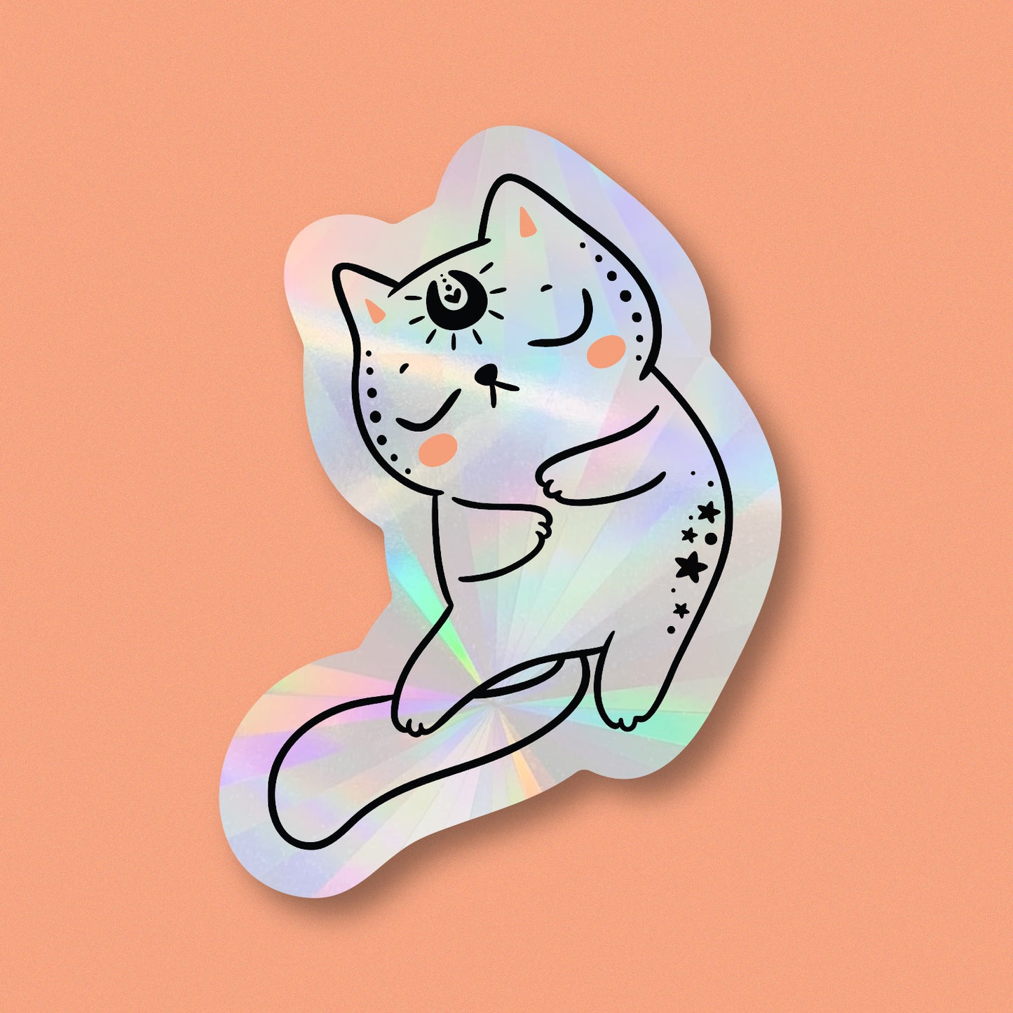 Celestial Cat Suncatcher Window Sticker | SC033