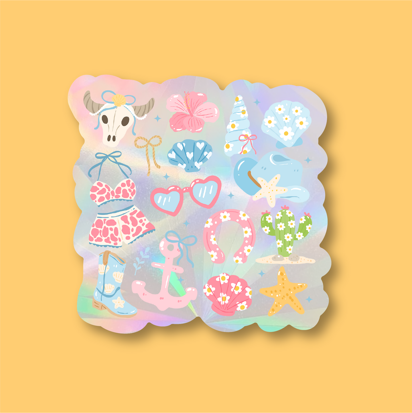 Coastal Cowboy Window Suncatcher Window Sticker