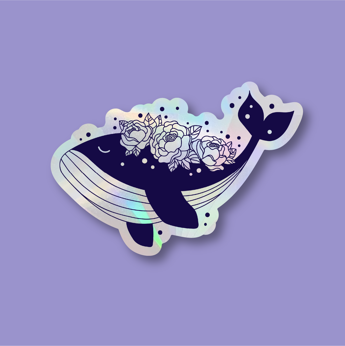 Floral Whale Window Suncatcher Window Sticker