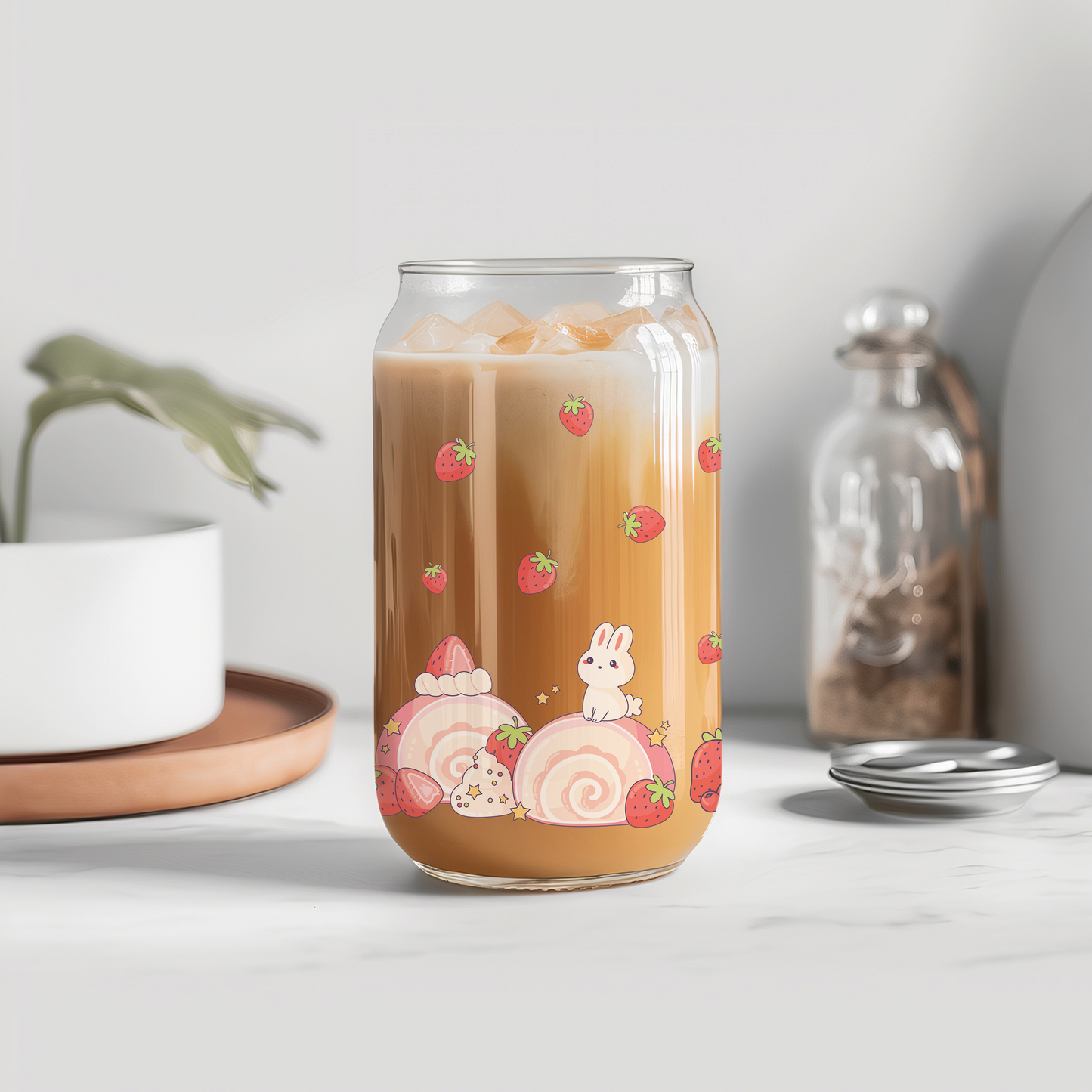 Strawberry Bunny Glass