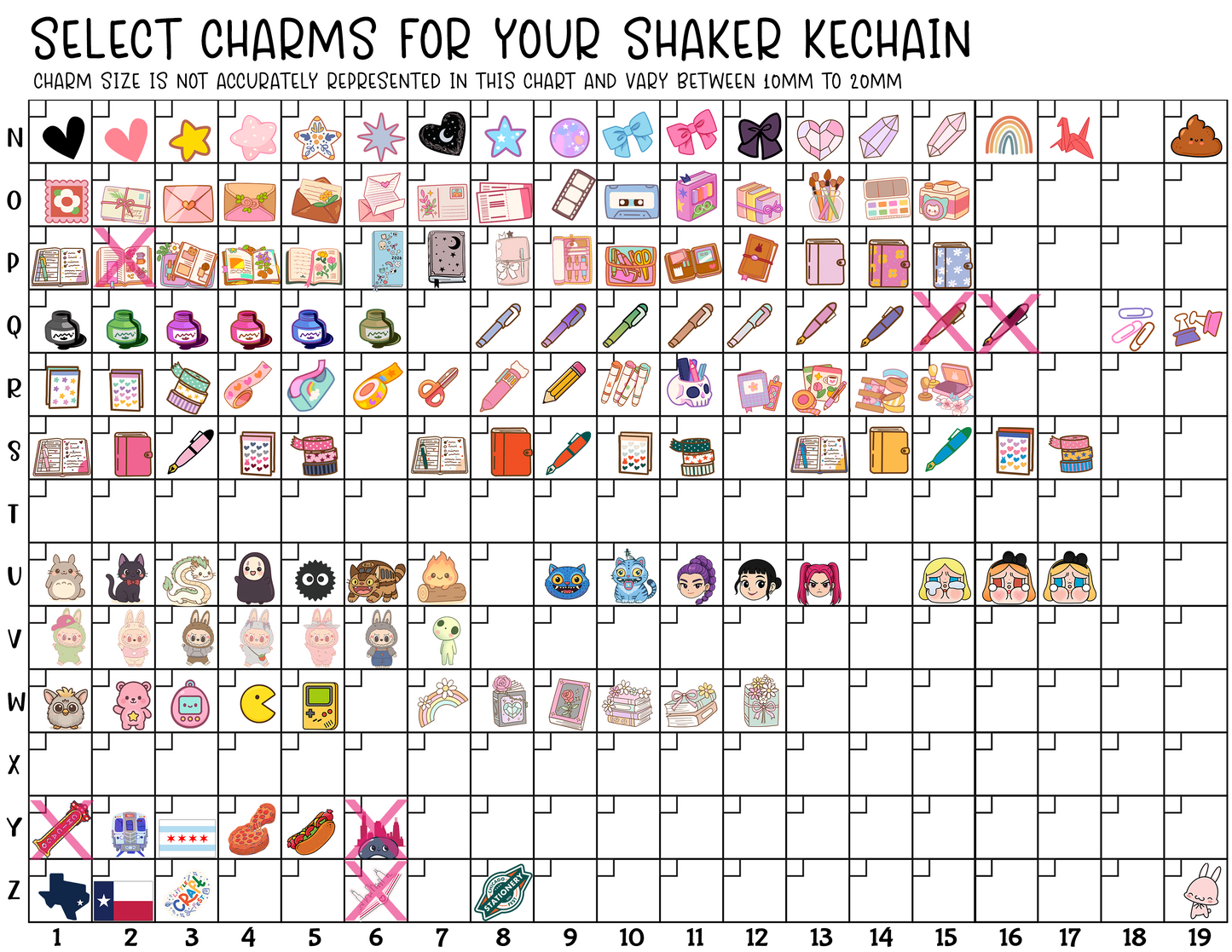 Stationery Fest Shaker Keychain | Brooklyn | u-pick charms