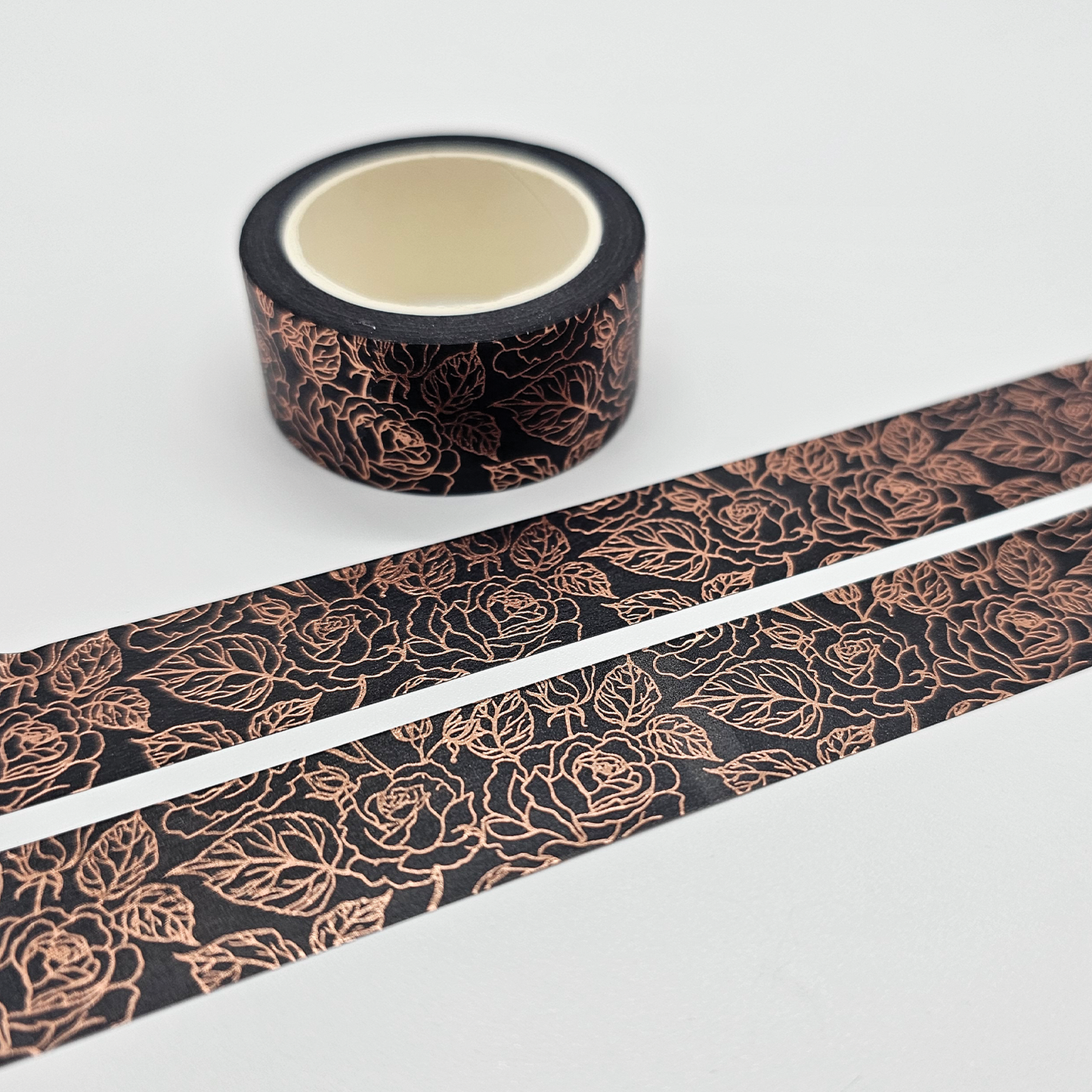 Foiled Rose Gold Floral Washi Tape | 20mm x 10m