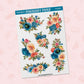 Peach Blue Florals | FL0216