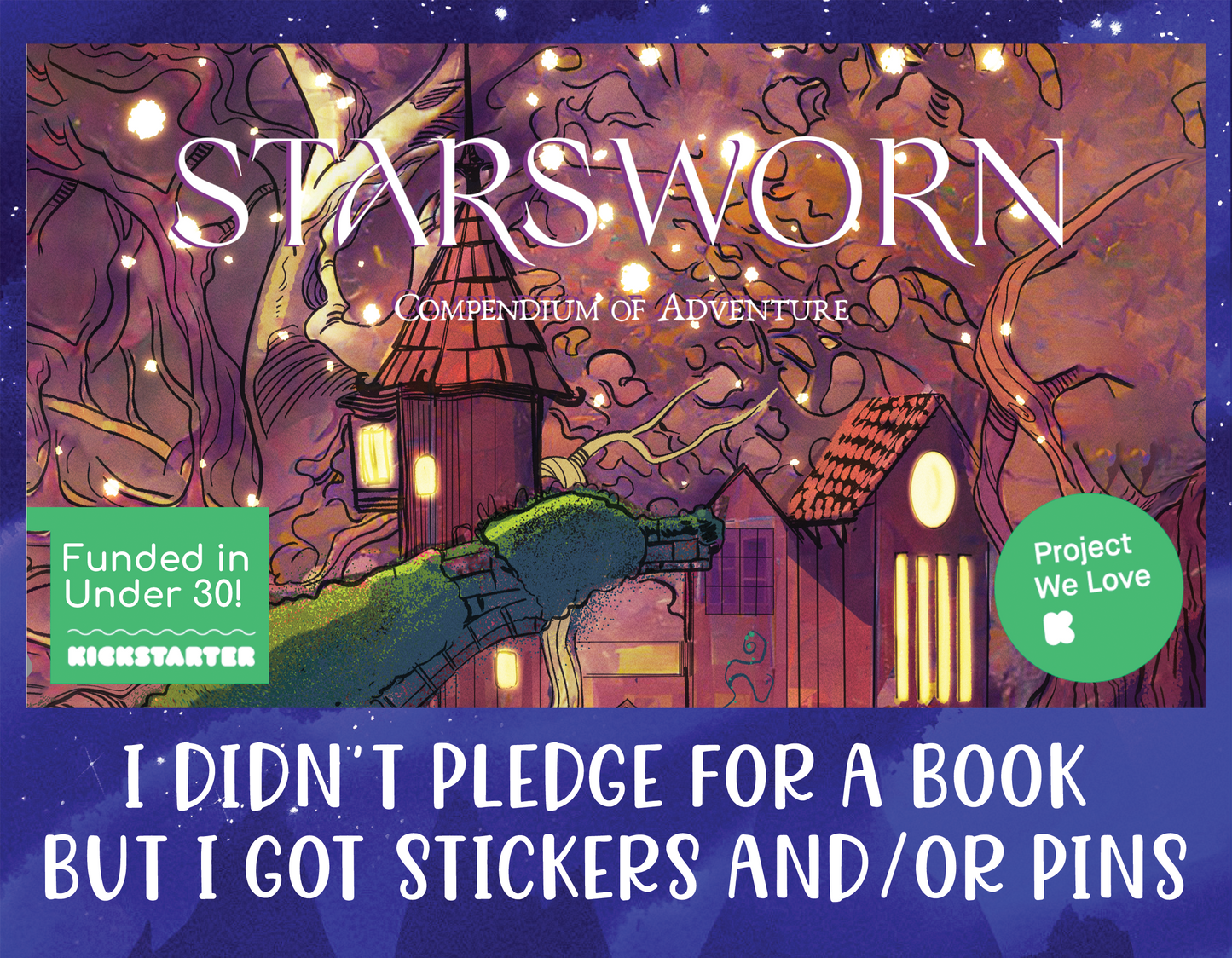 I didn't pledge for a book but got stickers and/or pins