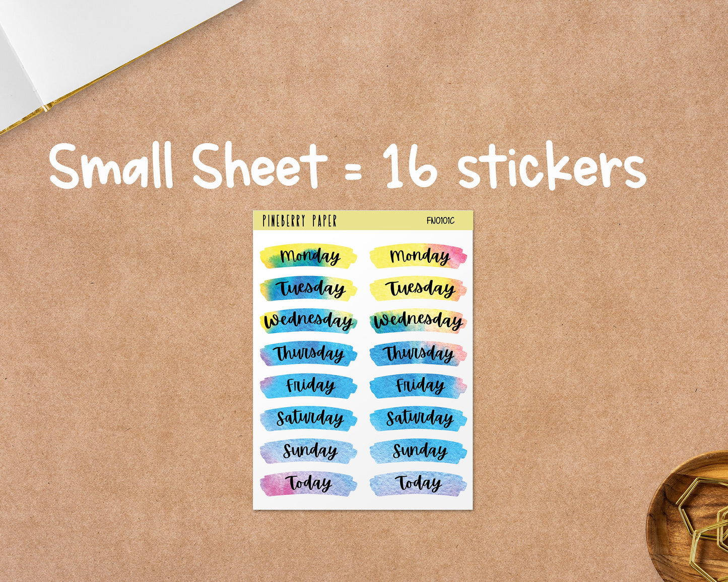 Days of the Week Sticker | Watercolor | Headers