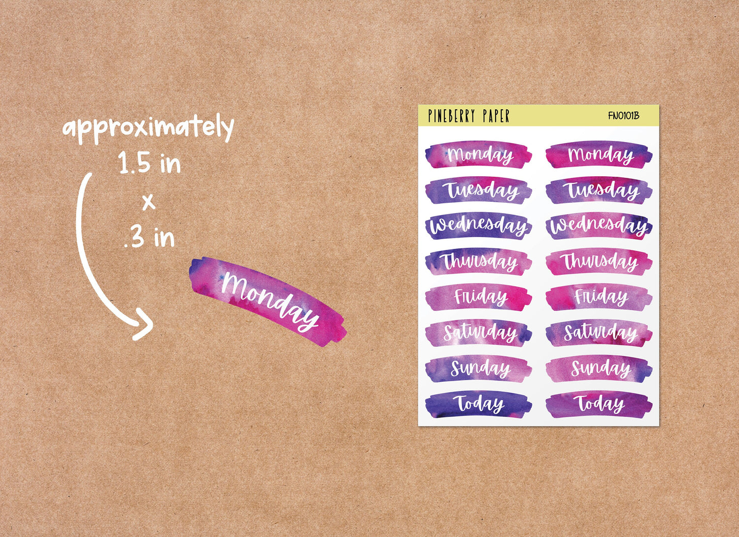 Days of the Week Sticker | Watercolor | Headers