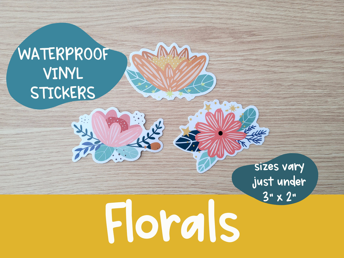 Floral Vinyl Sticker | Flower | Blossoms | Botanic | Laptop Sticker | Water Bottle Sticker | Weatherproof | Waterproof | Decal