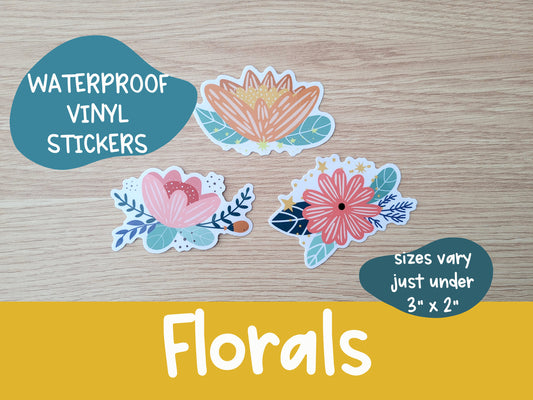 Floral Vinyl Sticker | Flower | Blossoms | Botanic | Laptop Sticker | Water Bottle Sticker | Weatherproof | Waterproof | Decal