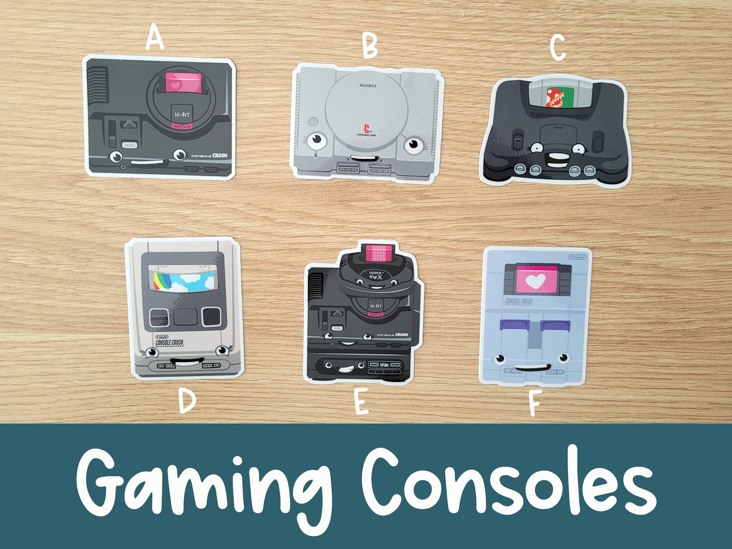 Gaming Console Vinyl Stickers | Waterproof | Console Crush