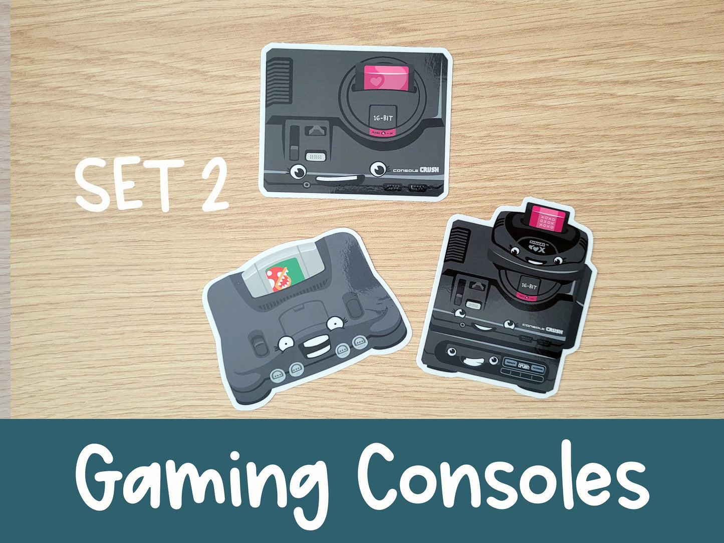 Gaming Console Vinyl Stickers | Waterproof | Console Crush