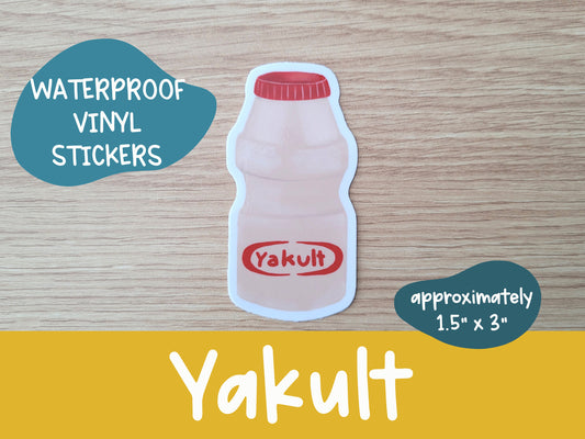 Yakult Vinyl Sticker | Asian Snacks | Probiotic Drink | Laptop Sticker | Water Bottle Sticker | Weatherproof | Waterproof | Decal