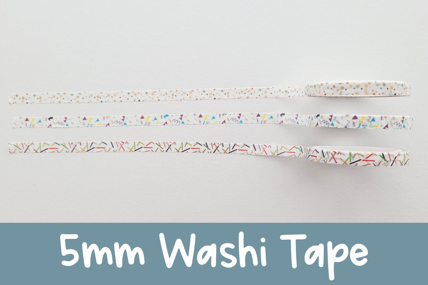 Confetti Collection | 5mm Washi Tape | Gold Foil Decorative Tape