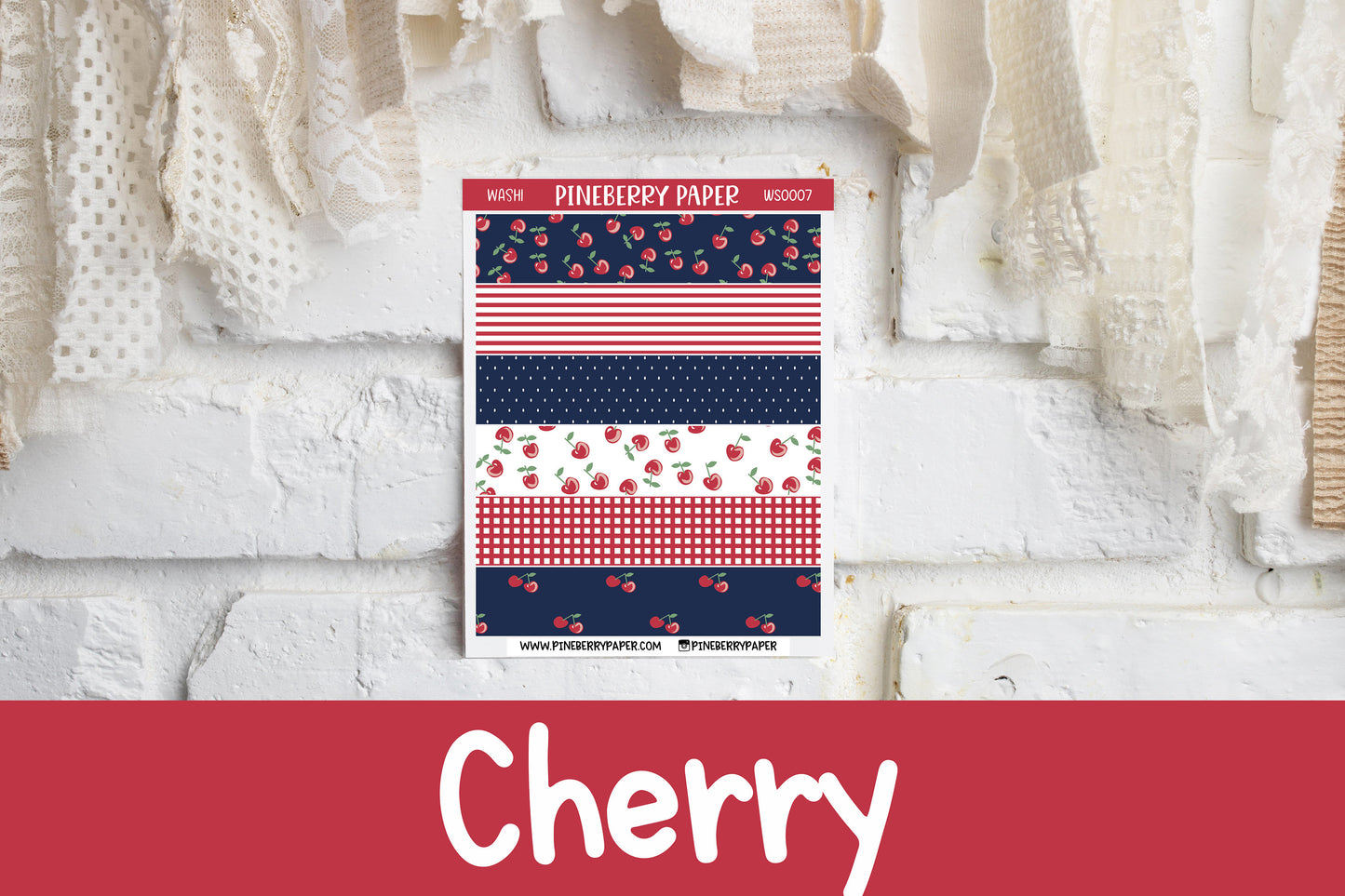 Fruit Washi Strip Stickers | Cherry | Banana | Lemon | Orange | Strawberry