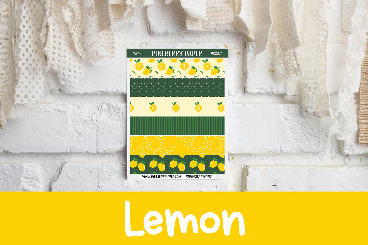 Fruit Washi Strip Stickers | Cherry | Banana | Lemon | Orange | Strawberry