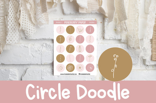 Circle Doodles | Pink and Brown | DC0124