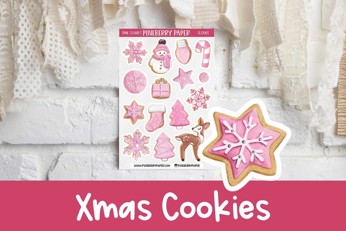 Pink Christmas Cookies | SL0065