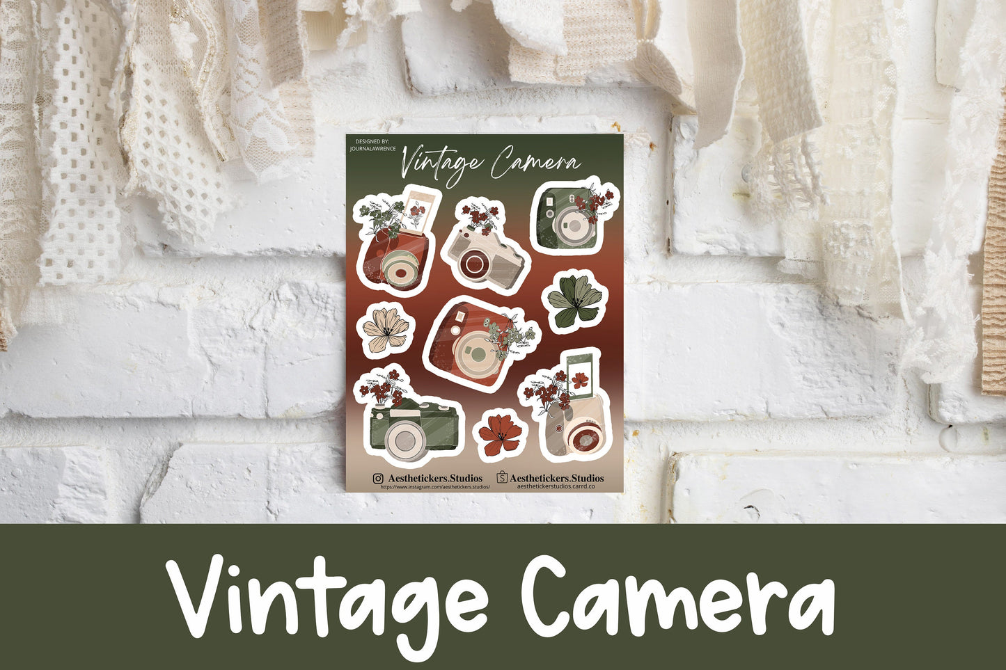 Vintage Camera Stickers | Aesthetickers Studios