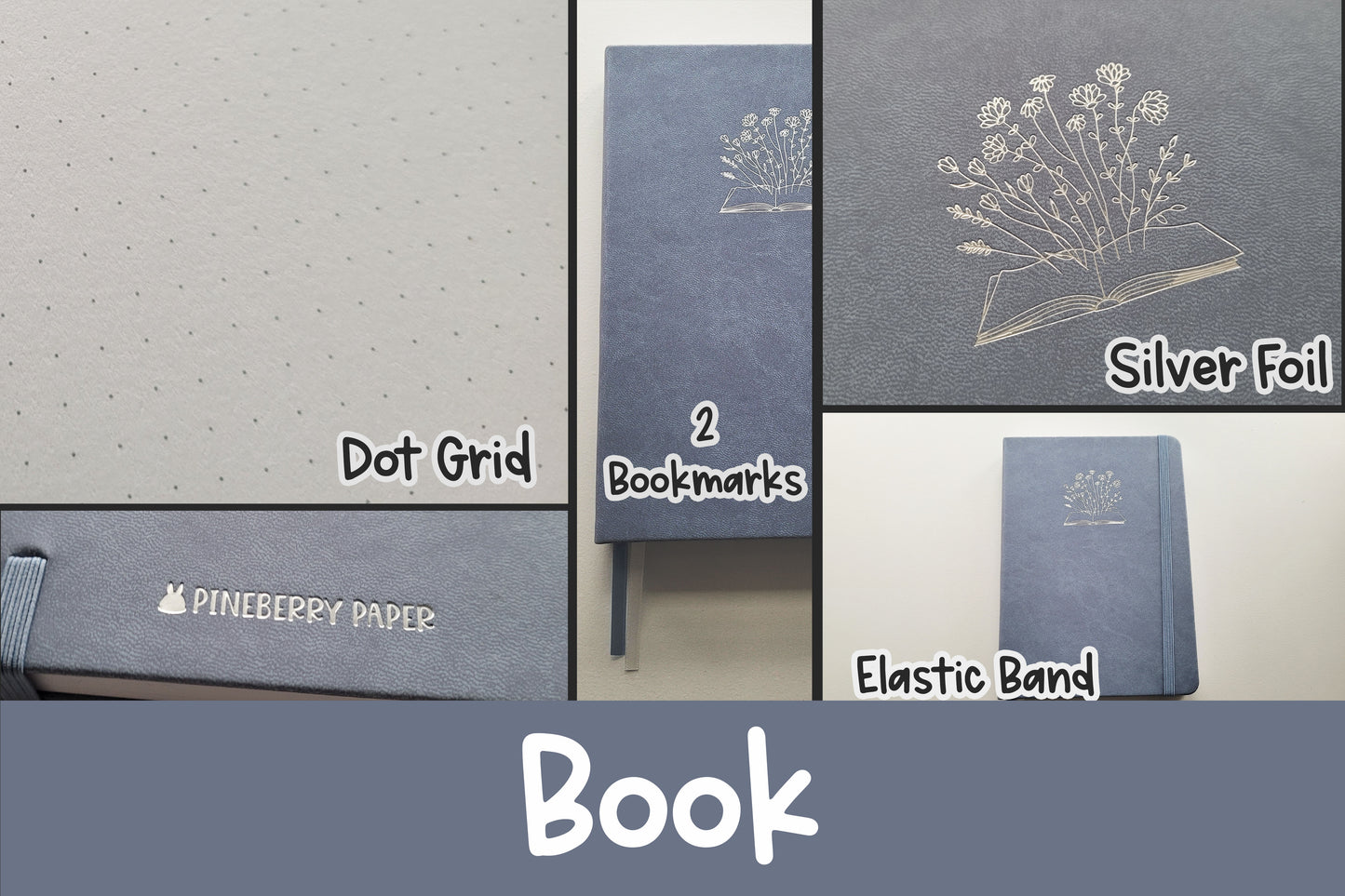 Floral Book Dot Grid Notebook