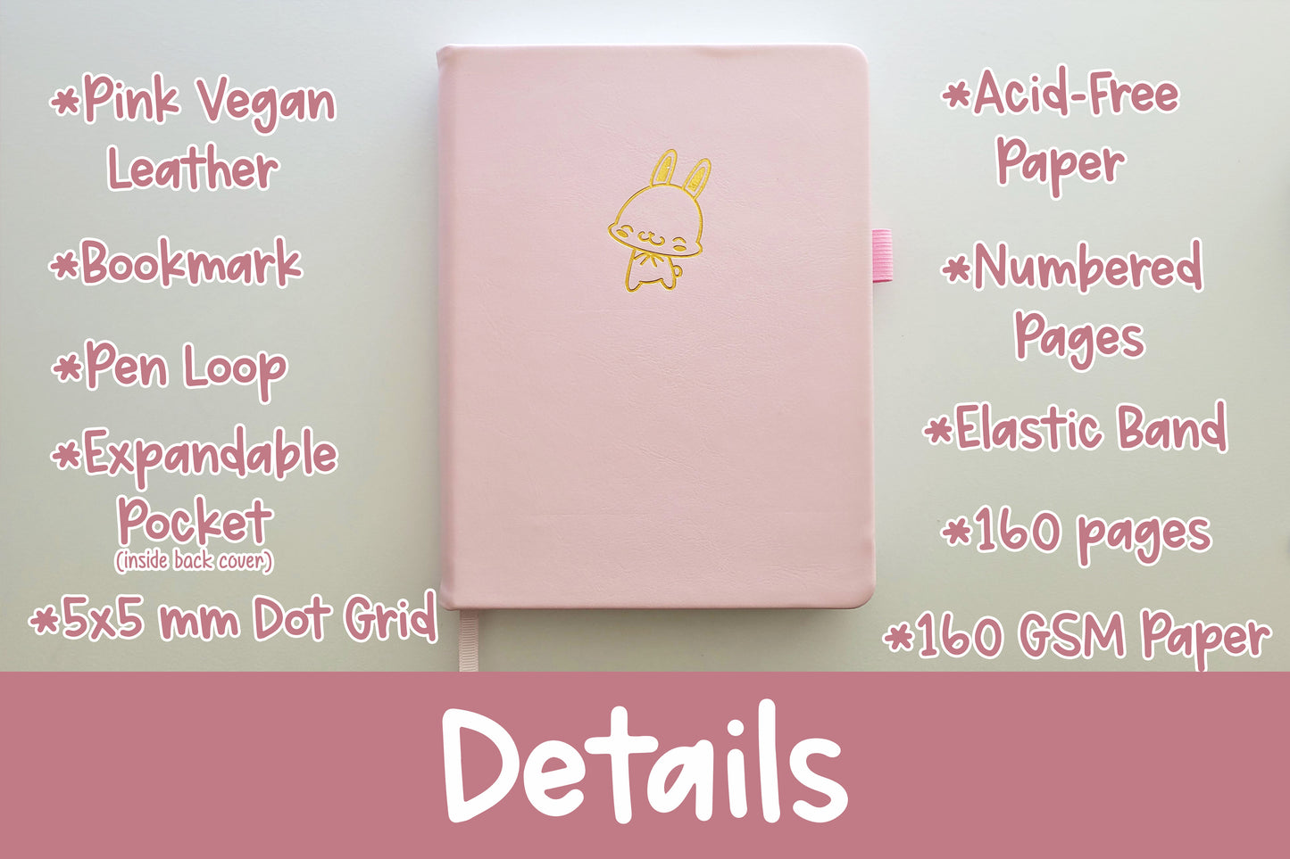 Pineberry Bunny Dot Grid Notebook
