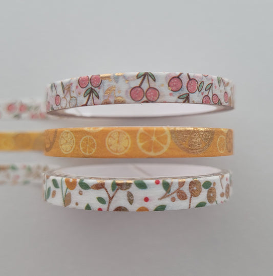Magic Garden Party | 5mm Washi Tape | Gold Foil Decorative Tape