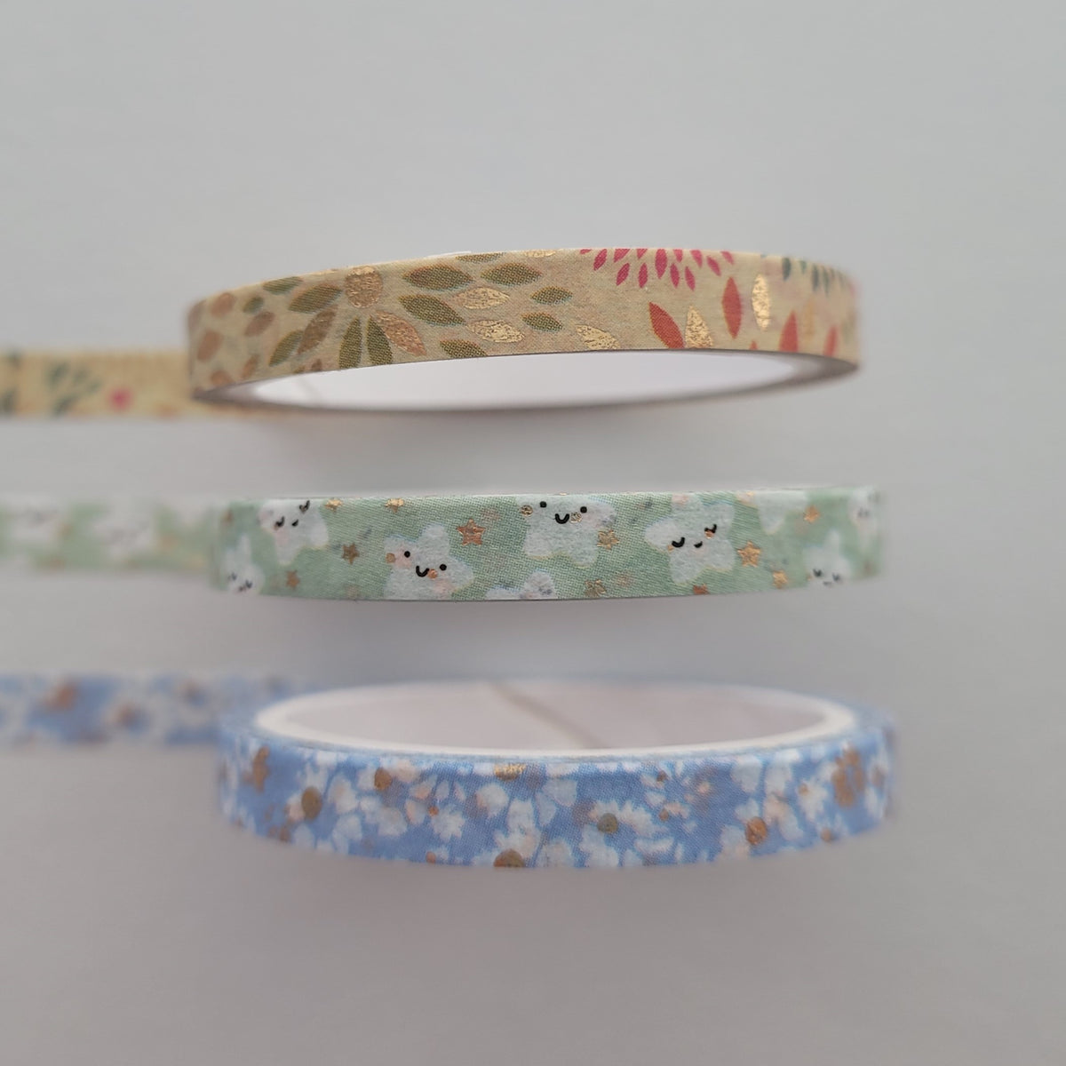 Earthy and Golden | 5mm Washi Tape | Gold Foil Decorative Tape