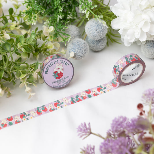 Strawberry Bunny Washi Tape | 15mm x 10m | W020