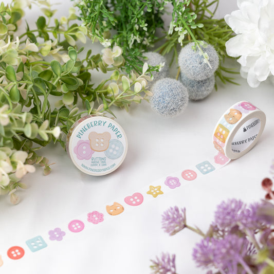 Pastel Buttons Washi Tape | 15mm x 10m | W004