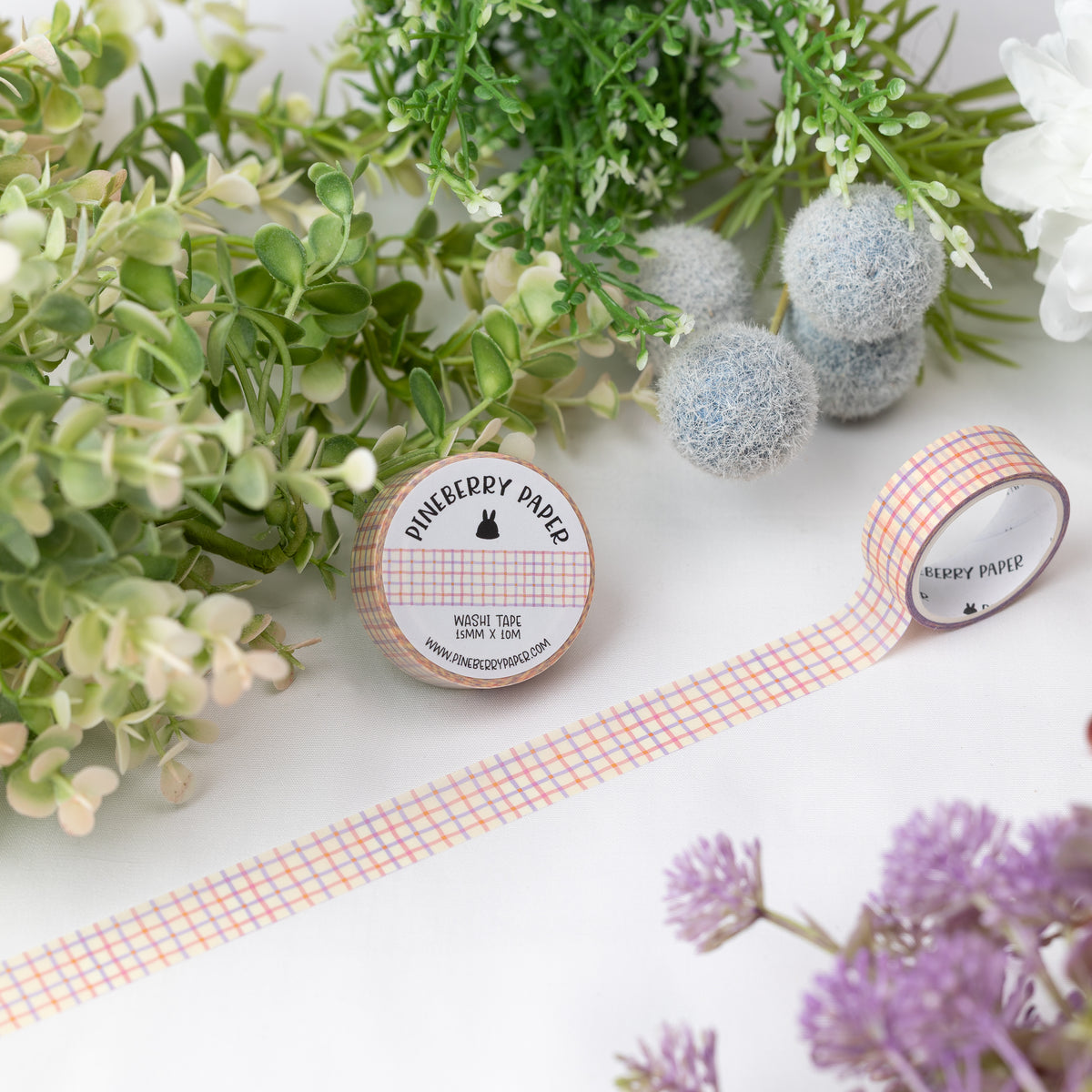 Berry Picnic Grid Washi Tape | 15mm x 10m | W053