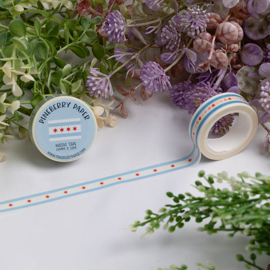 Chicago Flag Washi Tape | 15mm x 10m | W002