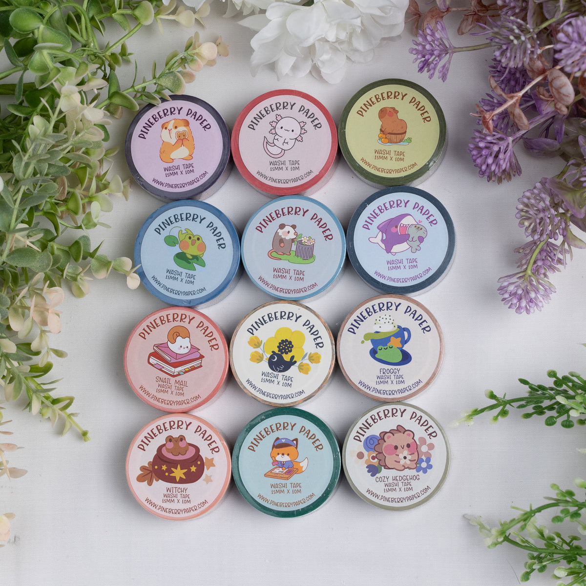 Cute Creatures Washi Bundle | 15mm x 10m | 12 rolls