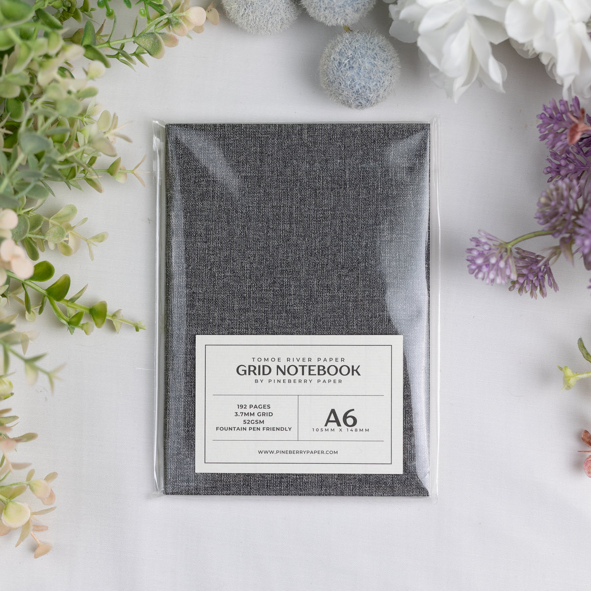 A6 Tweed Tomoe River Paper Grid Notebook