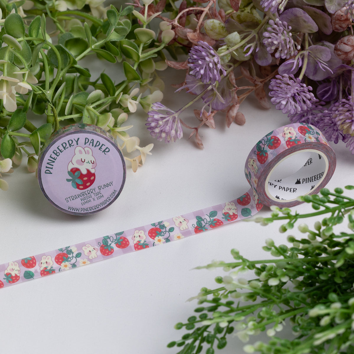 Strawberry Bunny Washi Tape | 15mm x 10m | W020