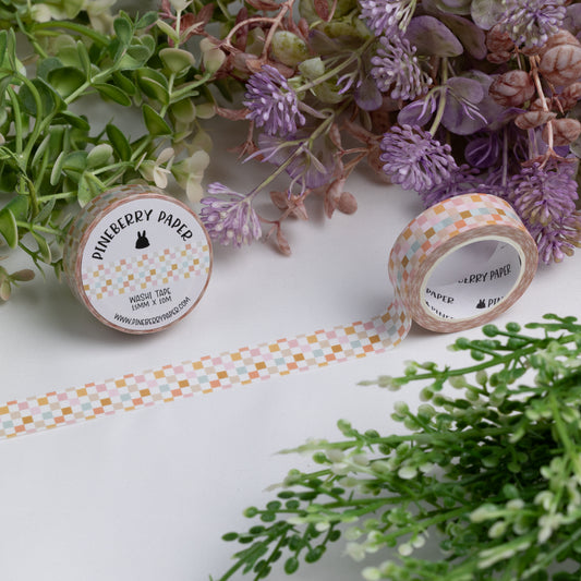 Pastel Checkered Washi Tape | 15mm x 10m | W064