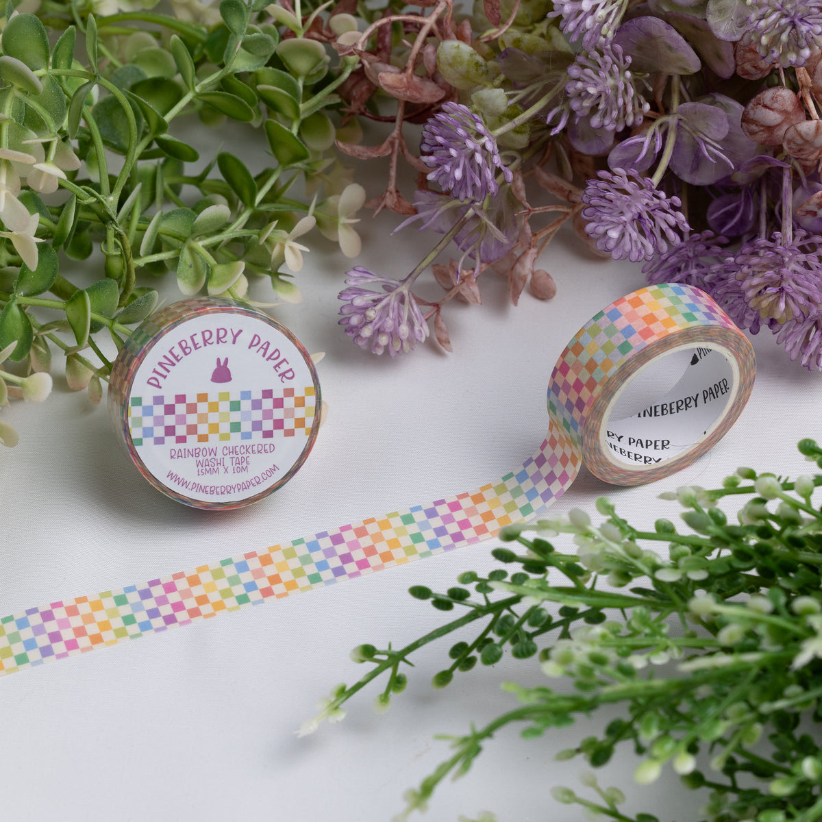 Rainbow Checkered Washi Tape | 15mm x 10m | W069