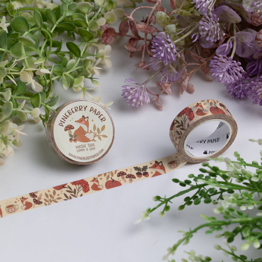 Fall Fox Washi Tape | 15mm x 10m | W048
