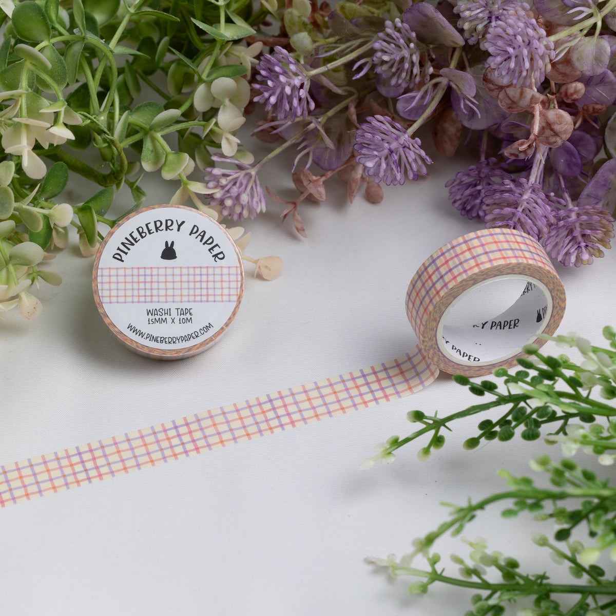 Berry Picnic Grid Washi Tape | 15mm x 10m | W053